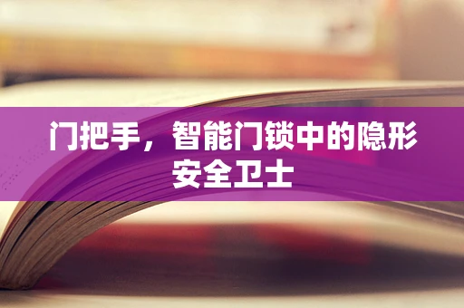门把手，智能门锁中的隐形安全卫士