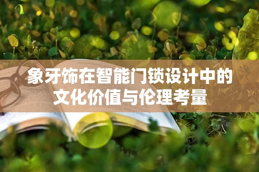 象牙饰在智能门锁设计中的文化价值与伦理考量