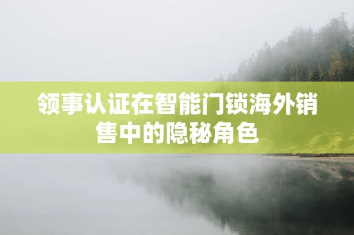 领事认证在智能门锁海外销售中的隐秘角色