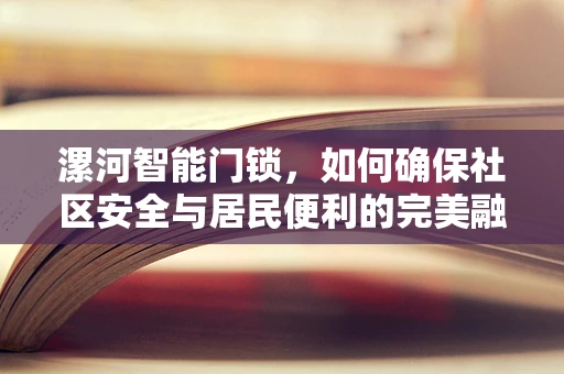 漯河智能门锁，如何确保社区安全与居民便利的完美融合？