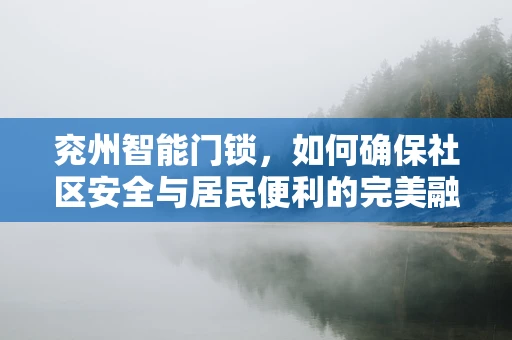 兖州智能门锁，如何确保社区安全与居民便利的完美融合？