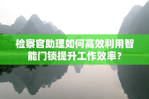 检察官助理如何高效利用智能门锁提升工作效率？