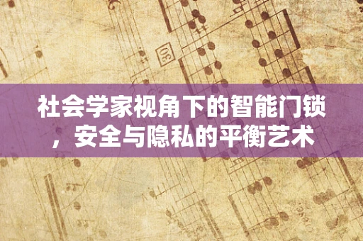 社会学家视角下的智能门锁，安全与隐私的平衡艺术